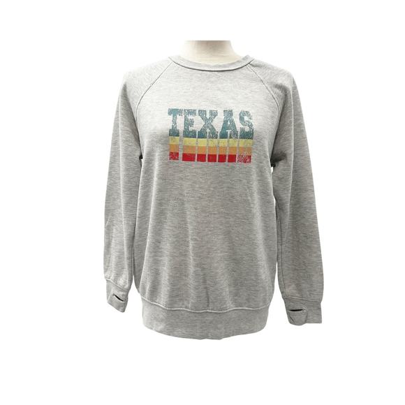 State of Mine TEXAS gray Sweatshirt Top women's SMALL - Picture 1 of 7